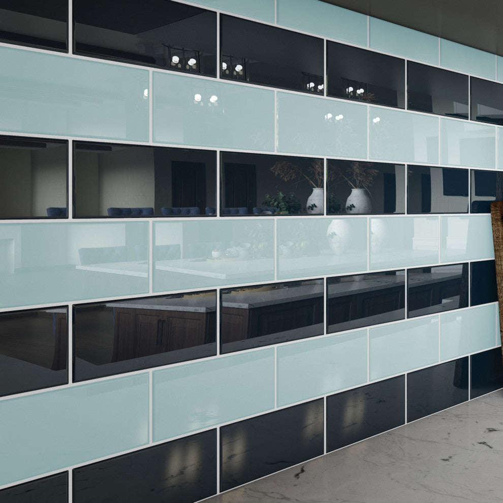 3"x6" Glass Subway Collection, Baby Blue