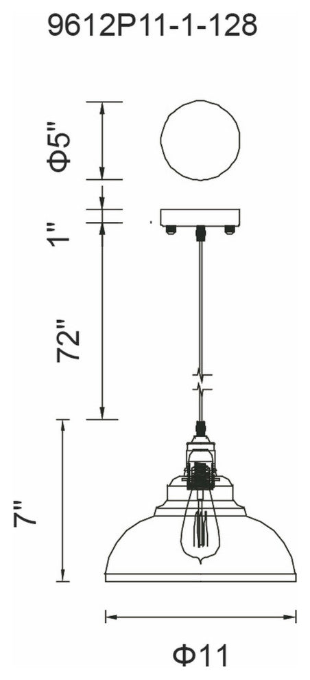 Vogel 1 Light Down Mini Pendant With Antique Copper Finish