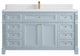 Paris 60" Single Sink Bathroom Vanity, Blue Heather 1.5" White Quartz