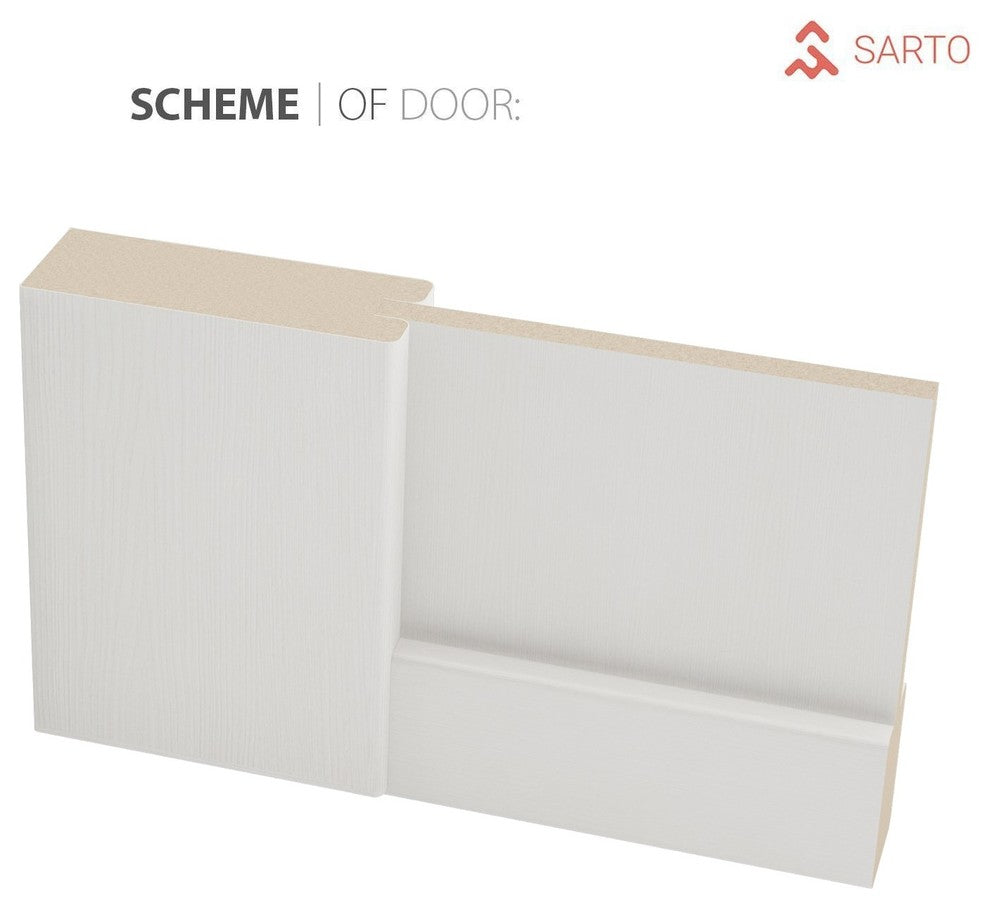 Closet Bypass Doors 72 x 80 & hardware | Quadro 4111 White Ash | Rails Set