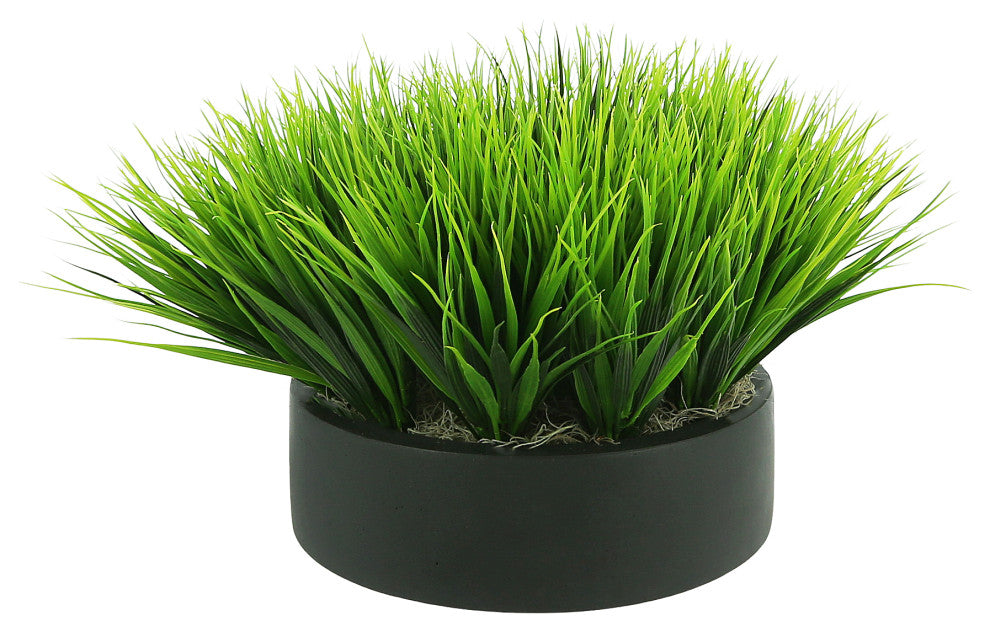 Grass Arrangement in a Round Fiberstone Planter