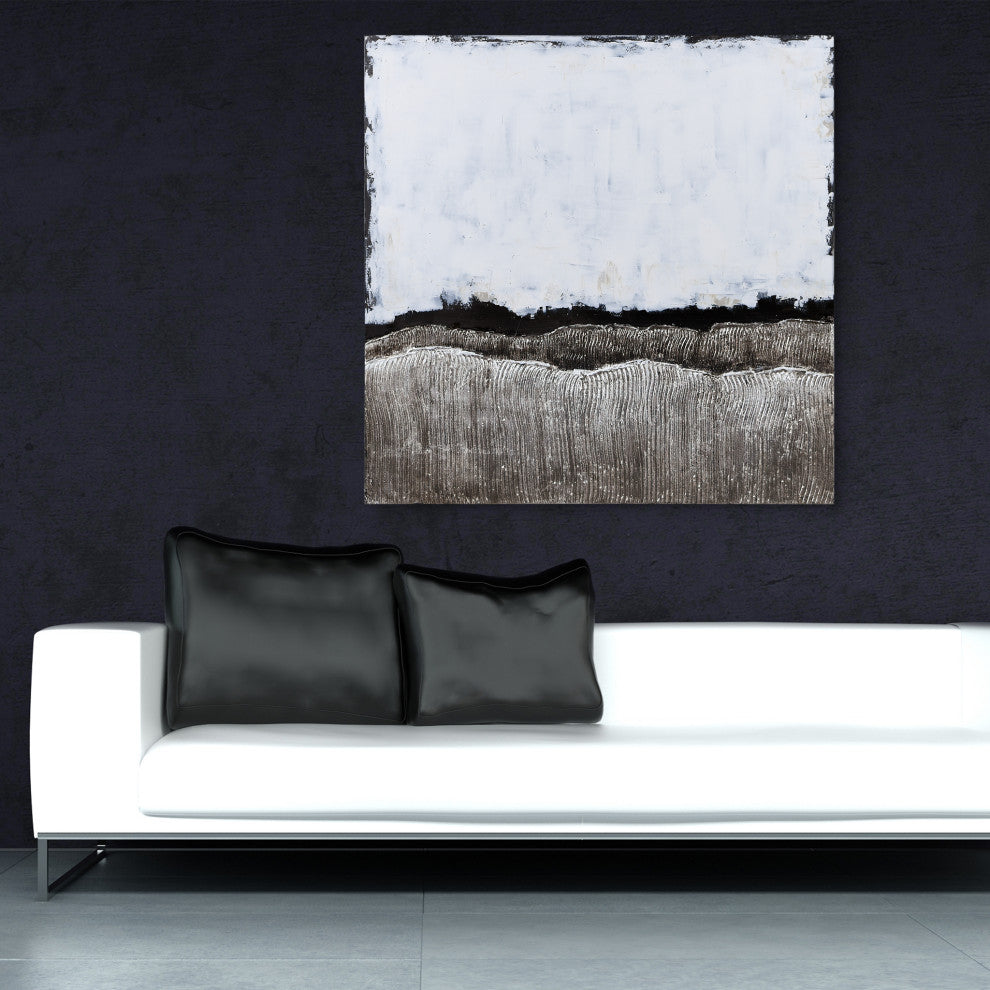 White Atmosphere Textured Metallic Hand Painted Wall Art by Martin Edwards