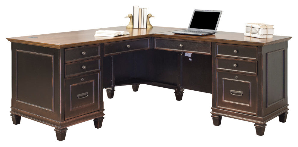 Hartford Wood L-Desk and Return
