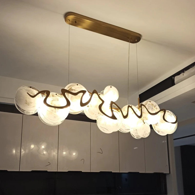 Modern gold glass chandelier for dining room, livimg room, bedroom