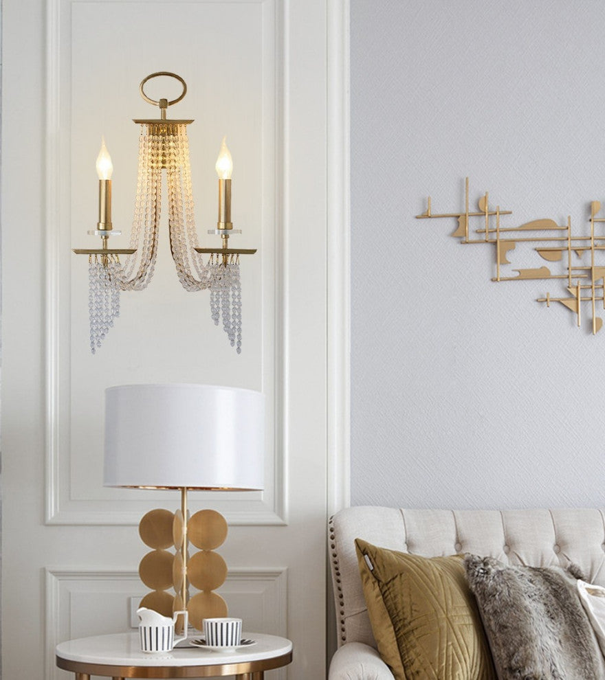 Pamplona | Luxury Contemporary LED Crystal Chandelier, 2 Heads
