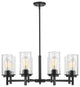 8 Light 30" Matte Black Chandelier