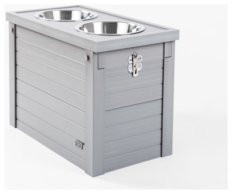 ECOFLEXÂ® Piedmont 2-Bowl Diner with Sliding Lid Storage Bin -Russet, Gray