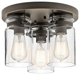 Flush Mount 3-Light, Olde Bronze