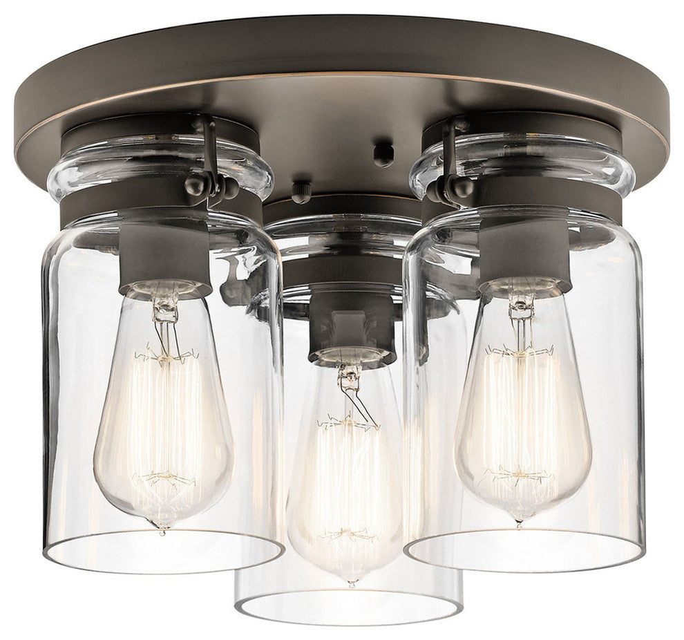 Flush Mount 3-Light, Olde Bronze