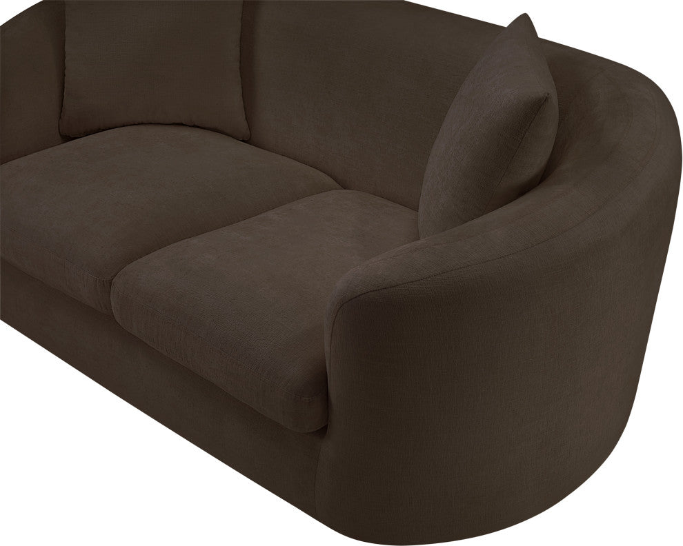 Penelope Upholstered Loveseat, Brown, Chenille Fabric