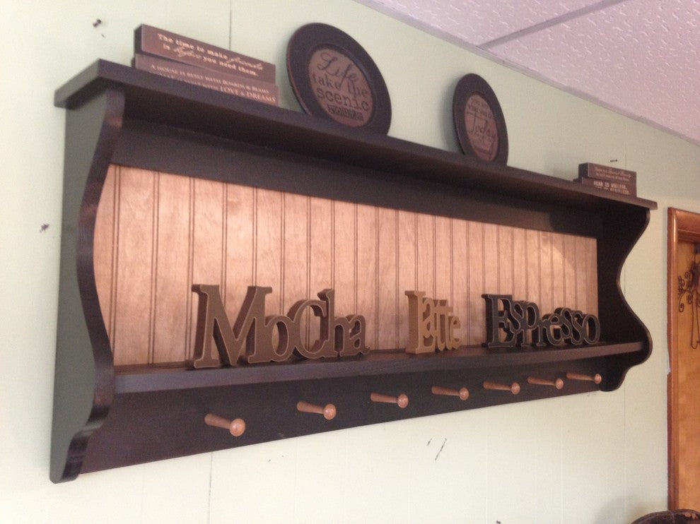 Primitive Plate Rack Wall Shelf Country Wood Display Plate and Bowl Rack Shaker