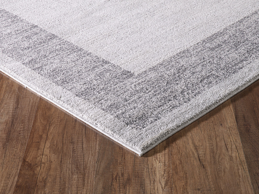 Abani Quartz QRZ100A Grey Bordered Area Rug