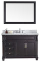 Virtu Victoria 48" Single Bathroom Vanity, Espresso With Faucet and Mirror