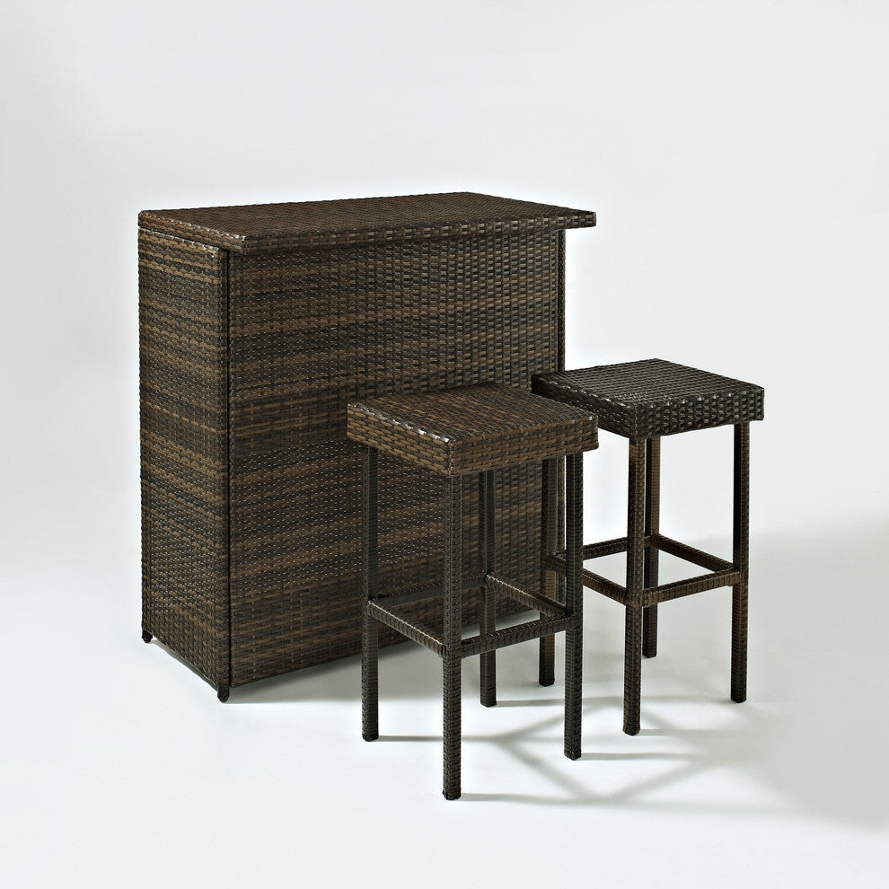 Palm Harbor 3-Piece Outdoor Wicker Bar Set
