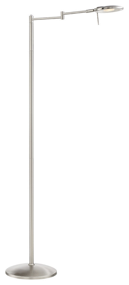 Dessau Turbo Swing Arm Floor Lamp, Satin Nickel