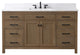 Jasper 60" Bathroom Vanity, Textured Natural, Ariston White Engineered Stone Top