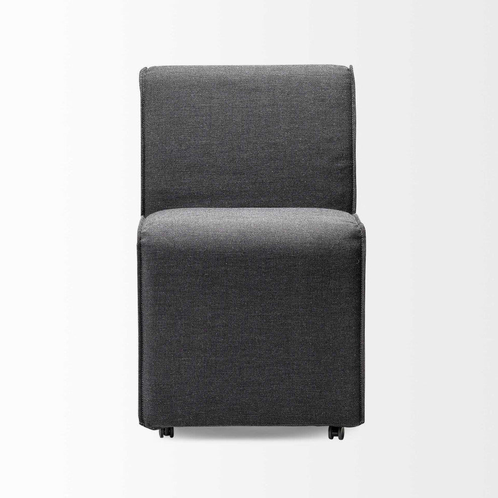 Gray Upholstered Fabric Side Chairs, Set of 2