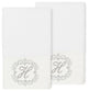 Linum Home Turkish Cotton Monica 2-Piece Embellished Hand Towel Set, White