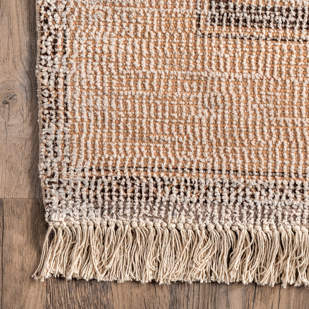 Ginger Cotton-Blend Area Rug, Tan 10'x14'