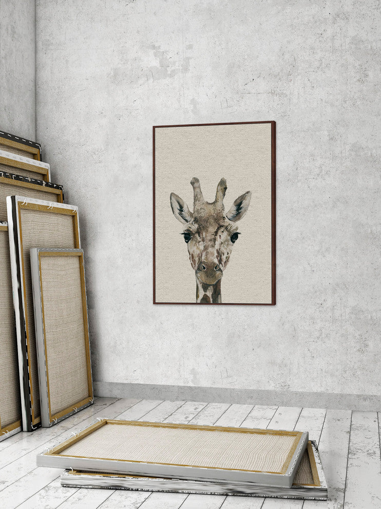 "Cheeky Giraffe II" Floater Framed Painting Print on Canvas, 40"x60"