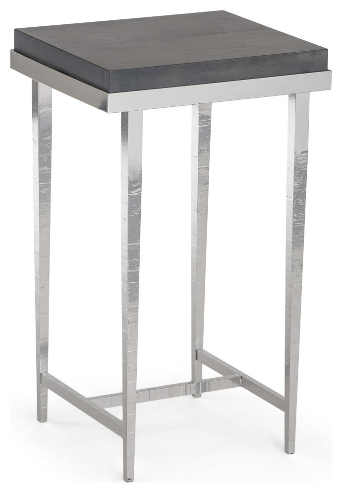 Wick Side Table, Sterling Finish, Maple Grey Accents