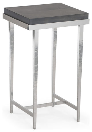 Wick Side Table, Sterling Finish, Maple Grey Accents