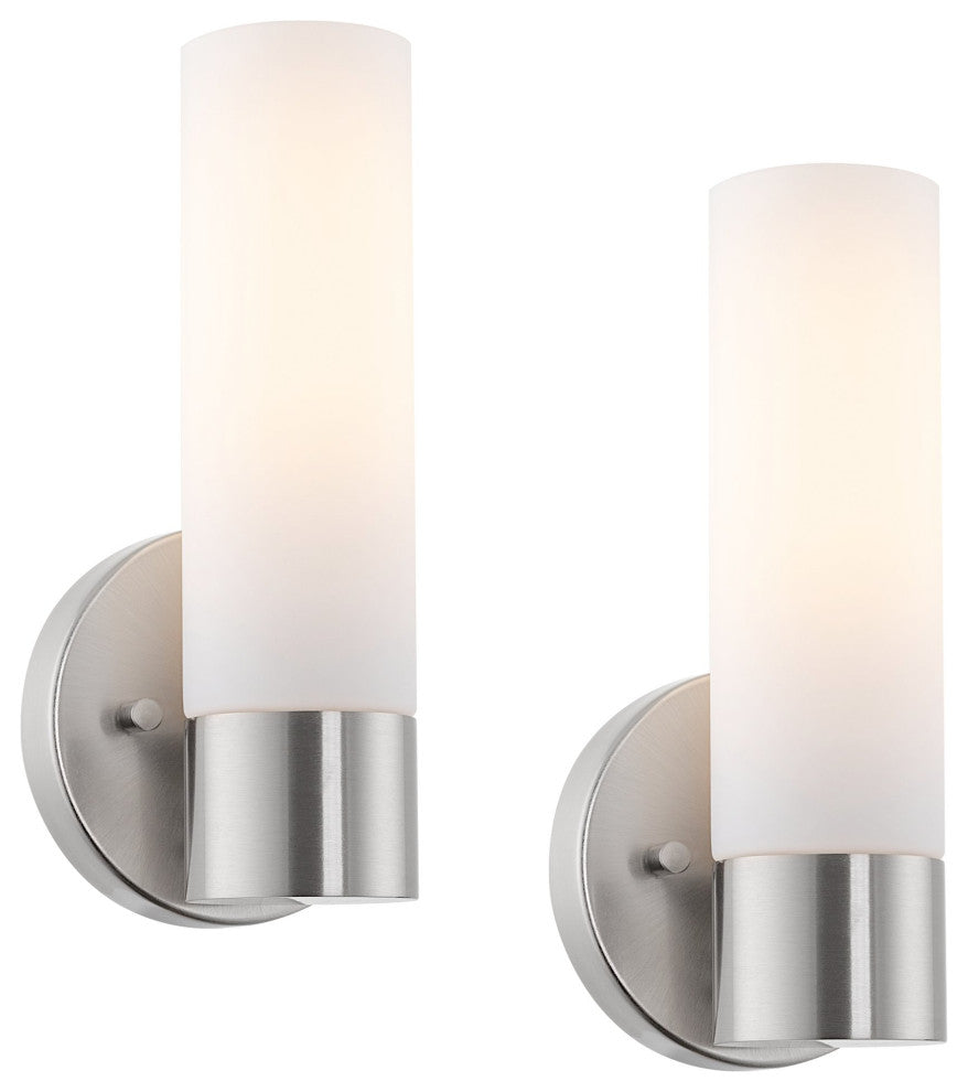 Kira Home Sol 10" Wall Sconce, Frosted Glass Shade, for Bathroom/, (2)
