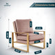 LeisureMod Jefferson Velvet Accent Armchair With Gold Frame, Pink