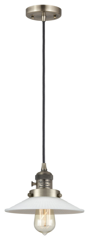 Innovations 201CSW-AB-G1-LED Halophane 1 Light Pendant, Switch, Antique Brass