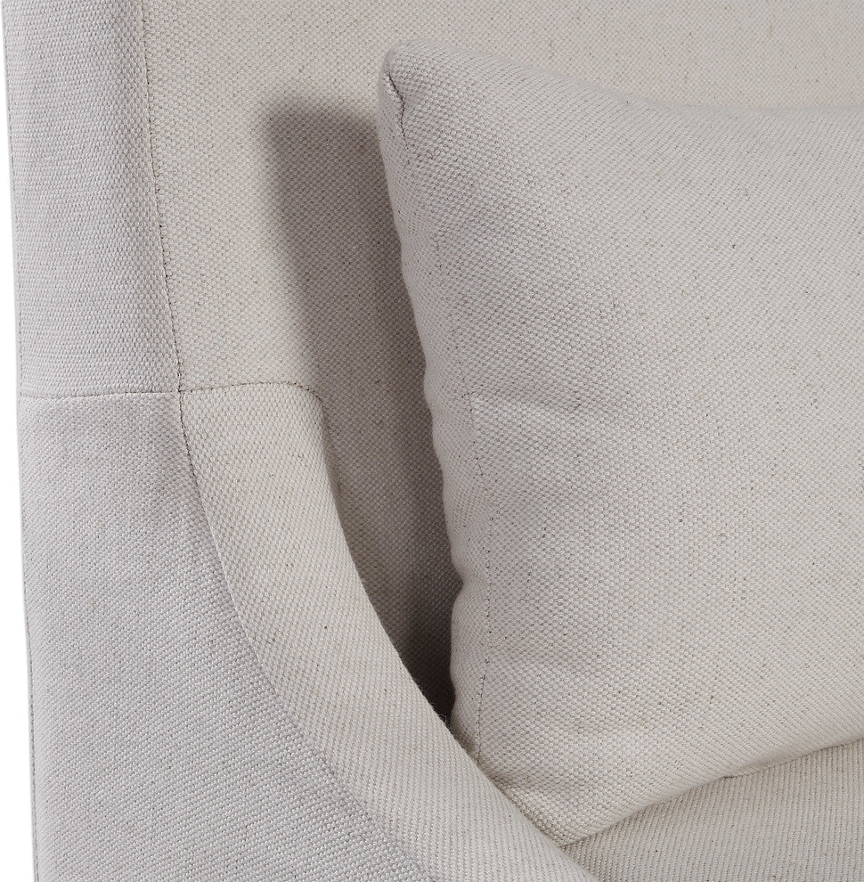 Coley White Linen Armless Chair