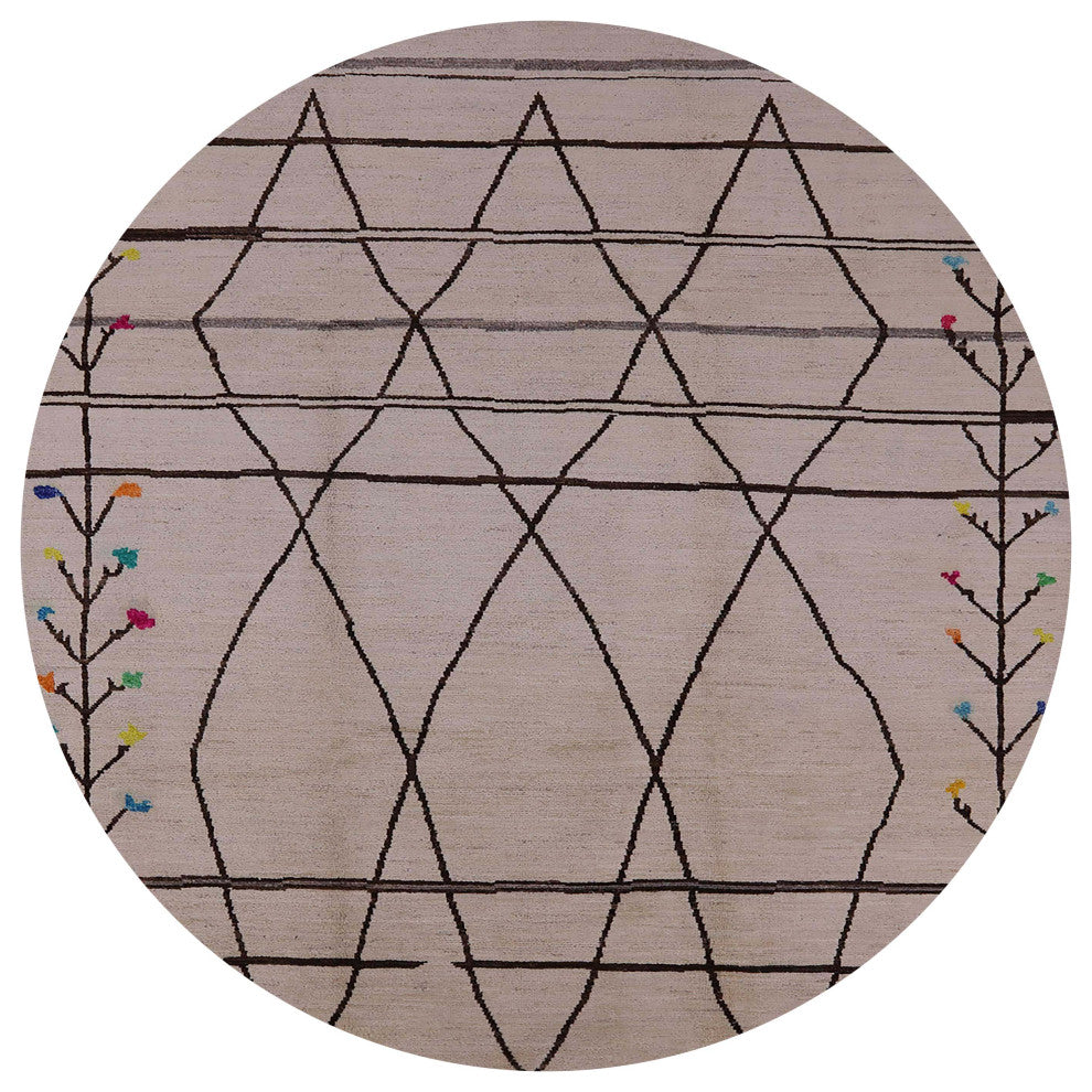 Ahgly Company Indoor Round Mid-Century Modern Area Rugs, 6' Round