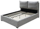 Misha Polyester Fabric Upholstered Bed, Gray, King