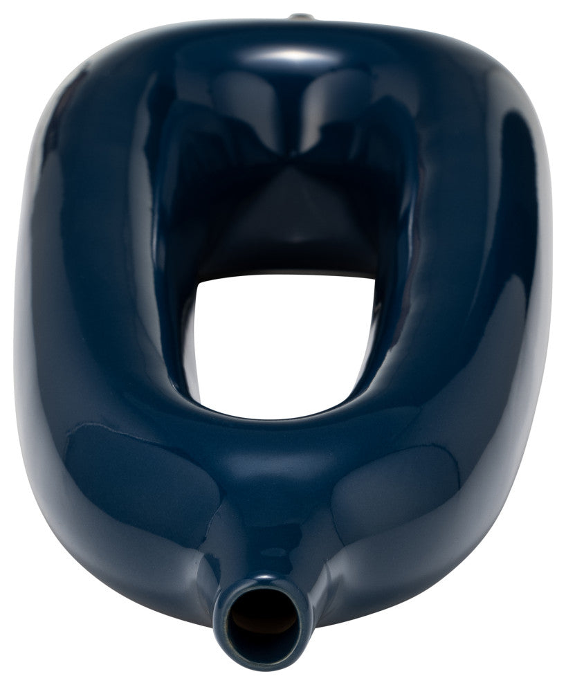 Ceramic 14"H Open Cut-Out Vase, Blue