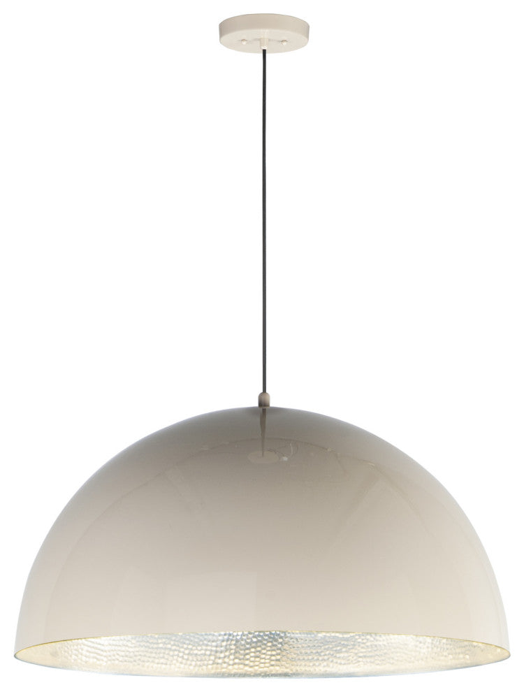 ET2 E24906 Hemisphere 31"W LED Pendant - Gloss White / Aluminum