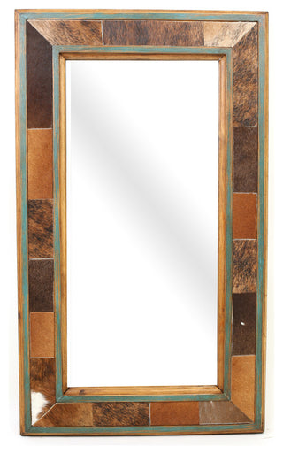 Cibolo Creek Cowhide Rustic Mirror