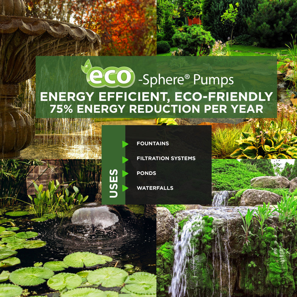Eco-SphereÂ® Energy-Saving 4100GPH Pond Pump with 33-ft. Cord