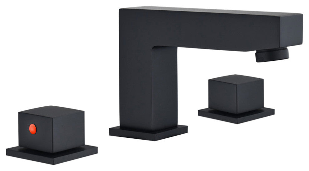 Linter 8" Widespread 2-Handle Bathroom Faucet, Matte Black