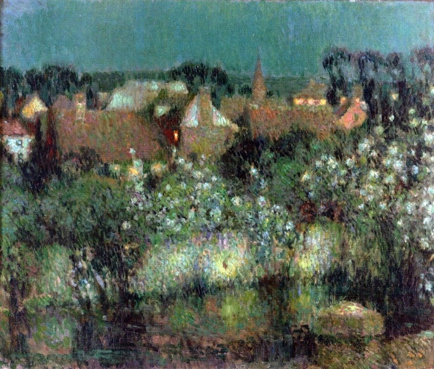 Henri Le Sidaner Rooftops in Moonlight Wall Decal