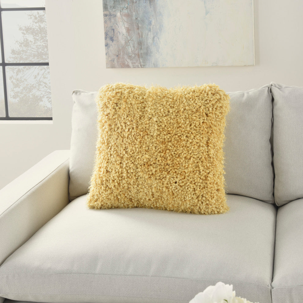 Mina Victory TL003 Throw Pillow, Yellow, 20" x 20"