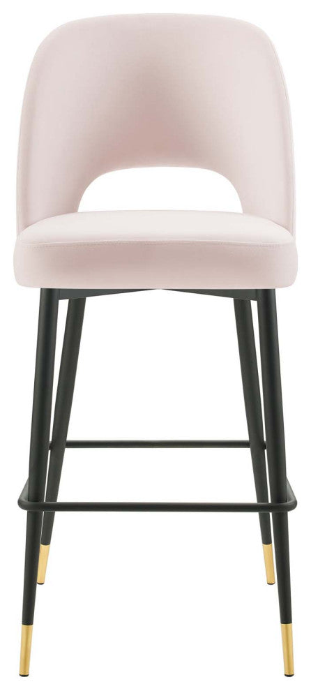 Bar Stool Chair Barstool, Velvet, Metal, Pink, Modern, Bar Pub Bistro Restaurant