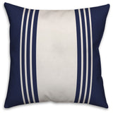 Navy and White Farmhouse Stripe 16x16 Throw Pillow
