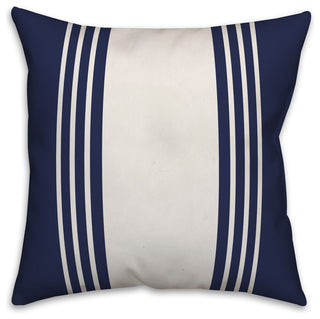 Navy and White Farmhouse Stripe 16x16 Throw Pillow