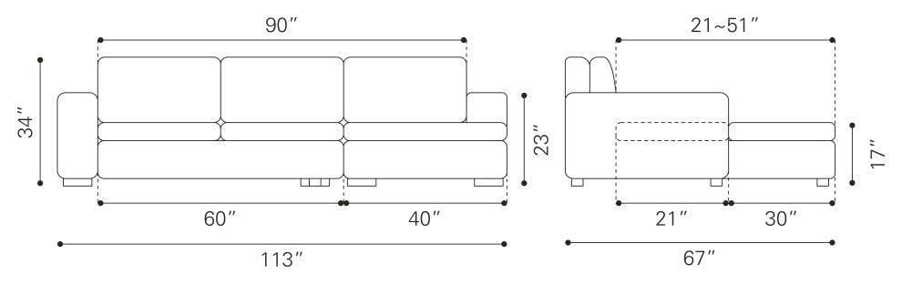 Brickell Sectional Light Gray