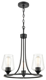 Ashford Collection 3-Light 18" Matte Black Chandelier