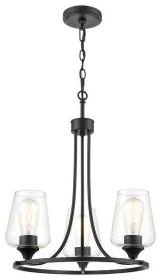 Ashford Collection 3-Light 18" Matte Black Chandelier