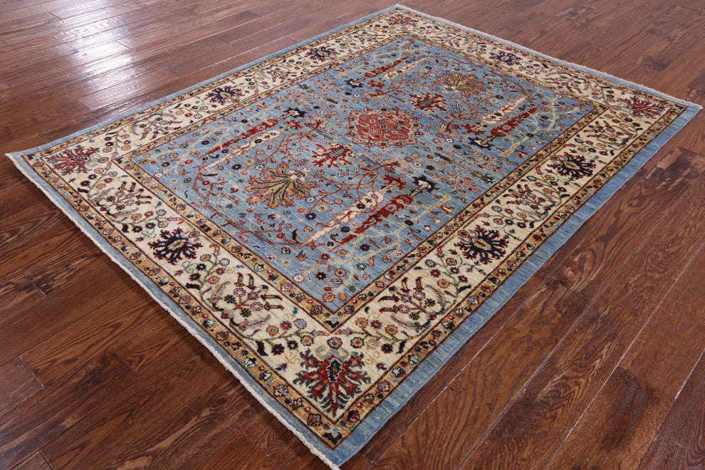 5' 0" X 6' 5" Persian Ziegler Handmade Wool Rug Q7453