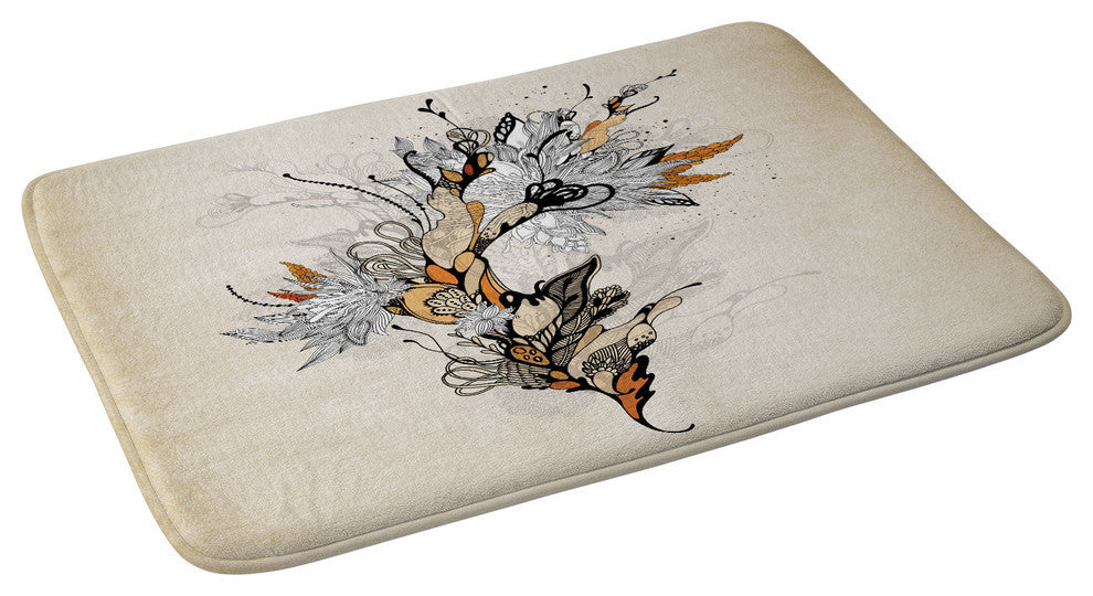 Iveta Abolina Floral 1 Memory Foam Bath Mat, 17"x24"
