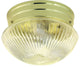 1 Light 8" Flush Mount Small Clear Ribbed Mushroom