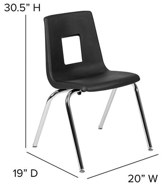 47.5" Circle Wave Activity Table Set with 18" Student Stack Chairs, Oak