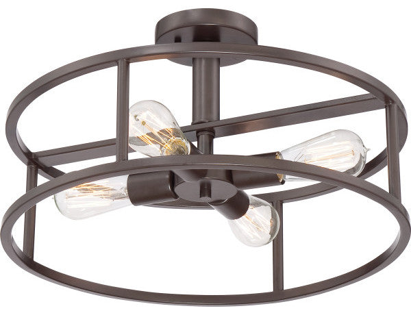 New Harbor 4-Light Semi-Flush Mount, Brushed Nickel
